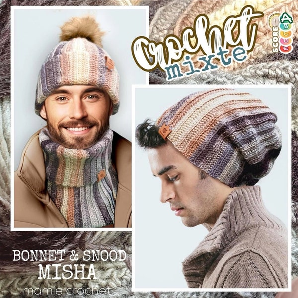 PDF Tutorial Bonnet and Snood Misha Granny Crochet