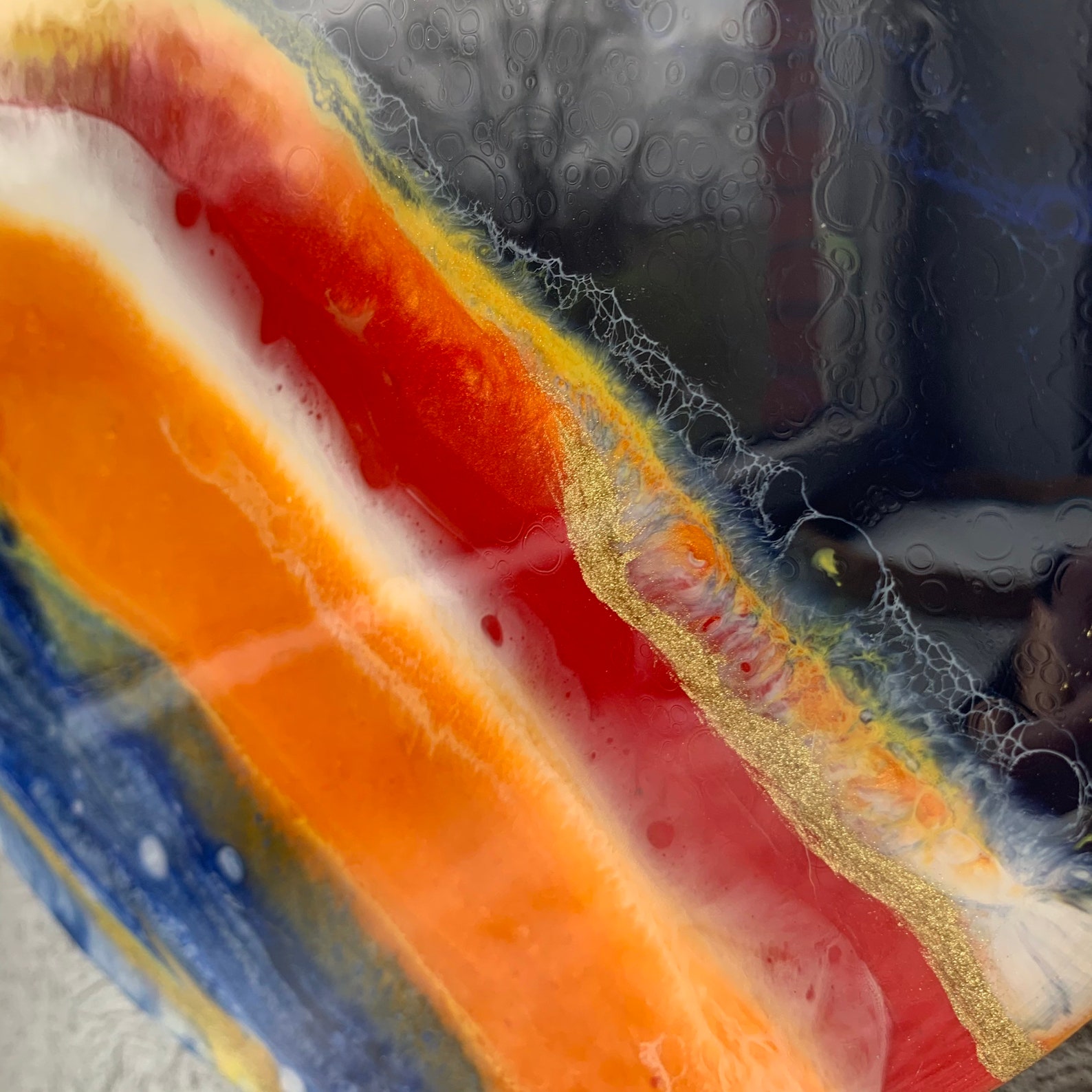 Epoxy Resin on Wooden Canvas 28cm Abstract 101 Etsy UK