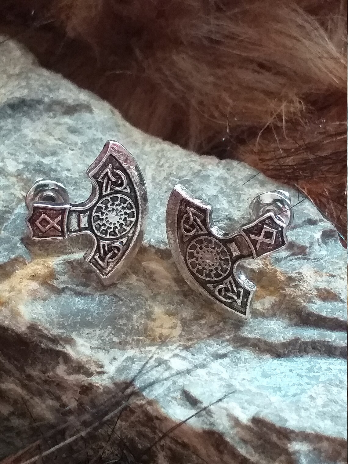 Viking Stud EarringsAxe Small Stud EarringsStrenght Etsy