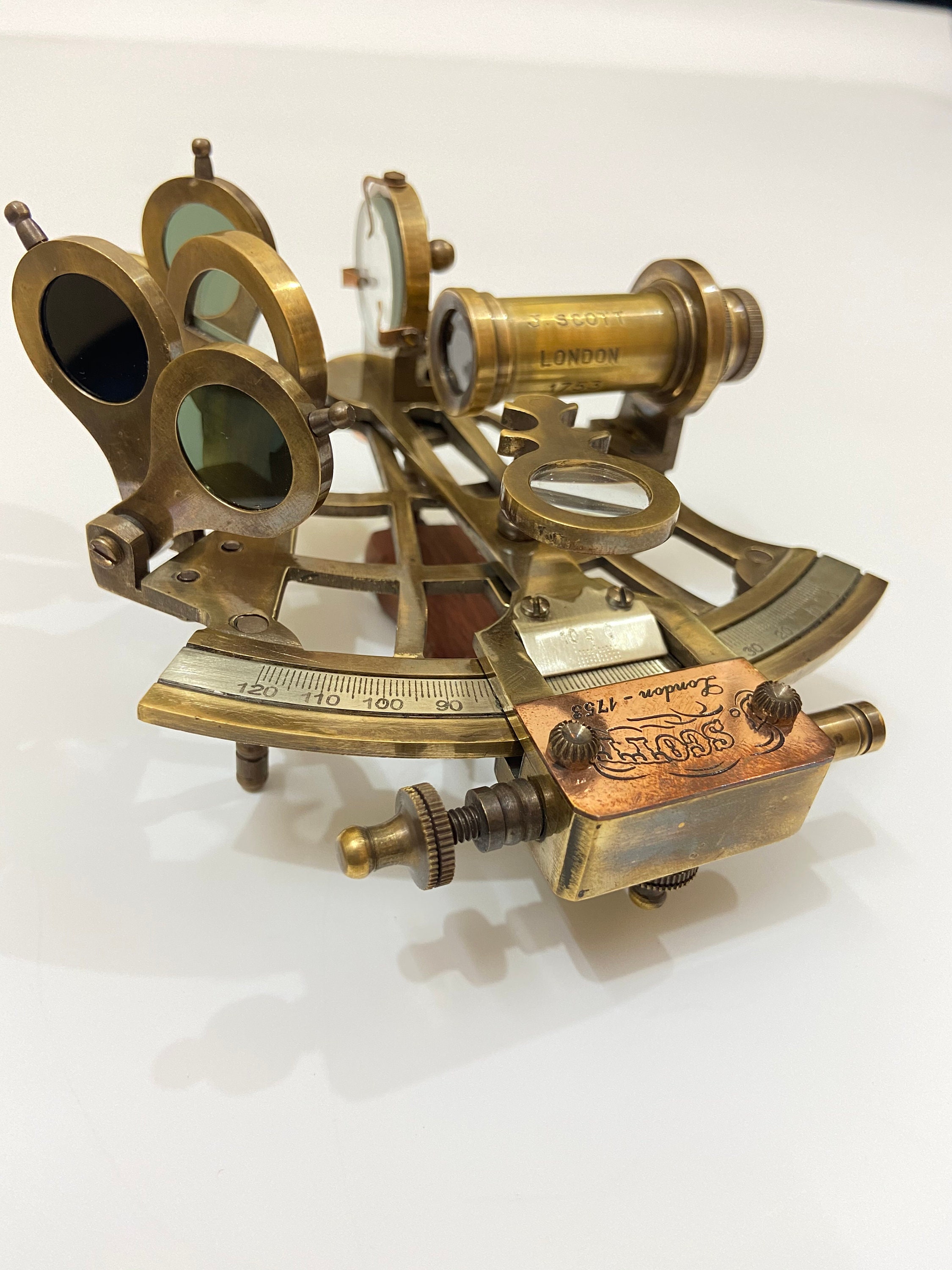 Solid Brass Sextant Vintage Marine Working German Sextant Ship Instrument