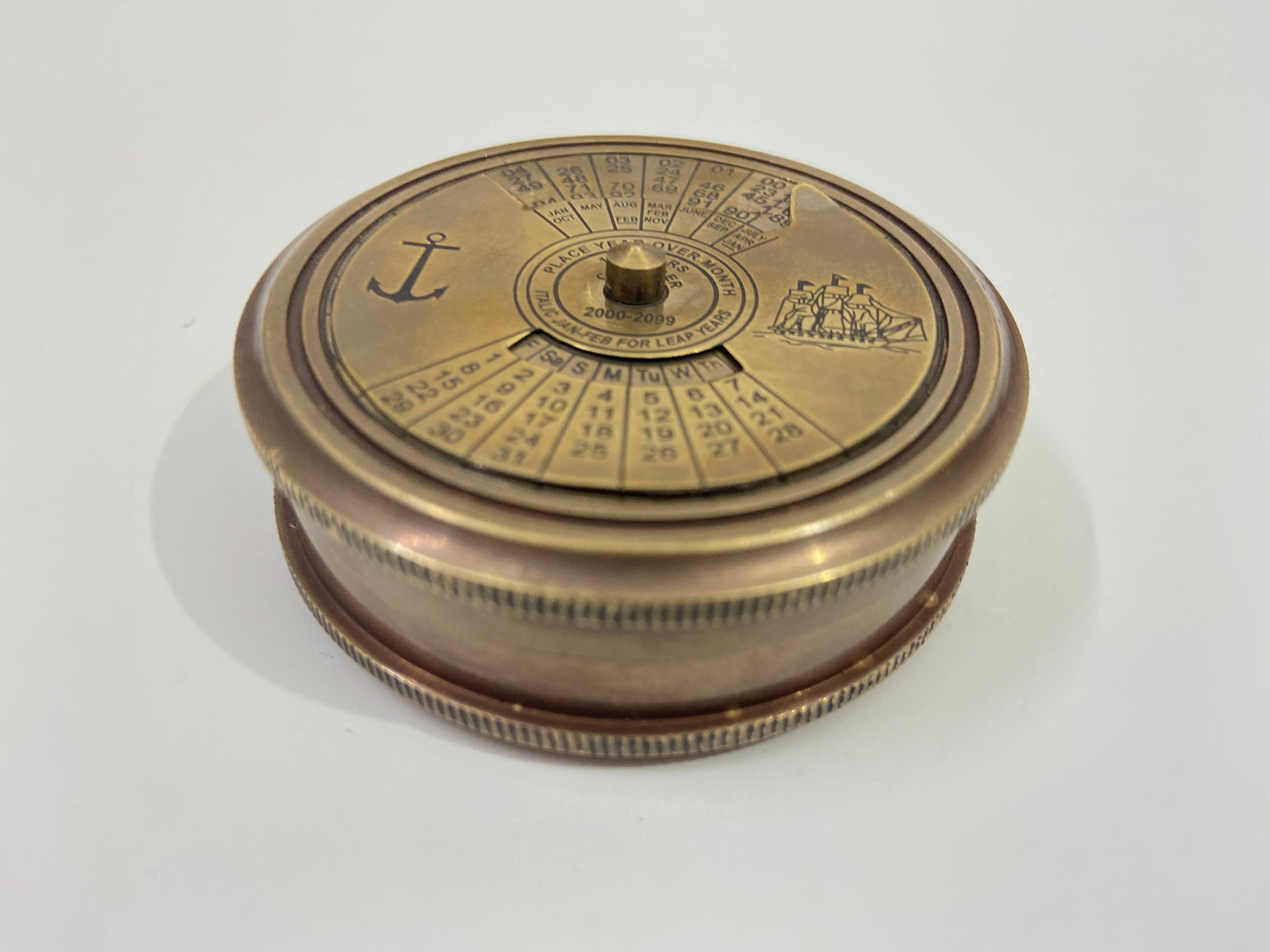 nautical-2-100-years-calendar-brass-compass-with-robert-etsy