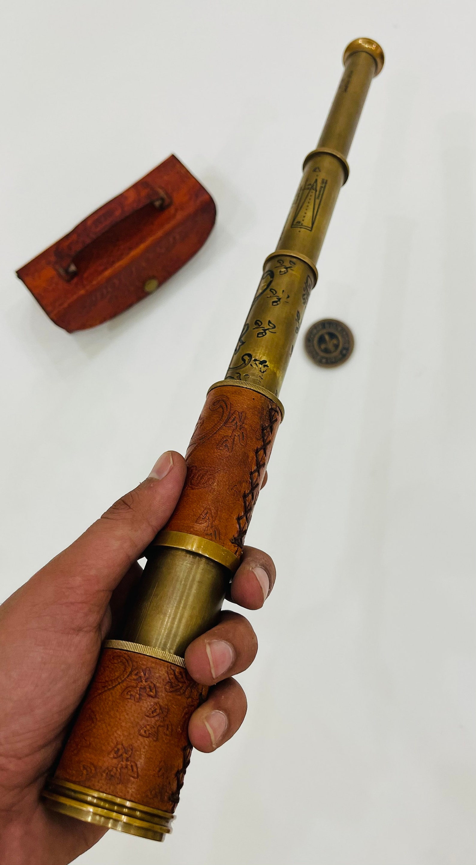 Nautical Brass Dolland London Telescope With Leather Case Etsy