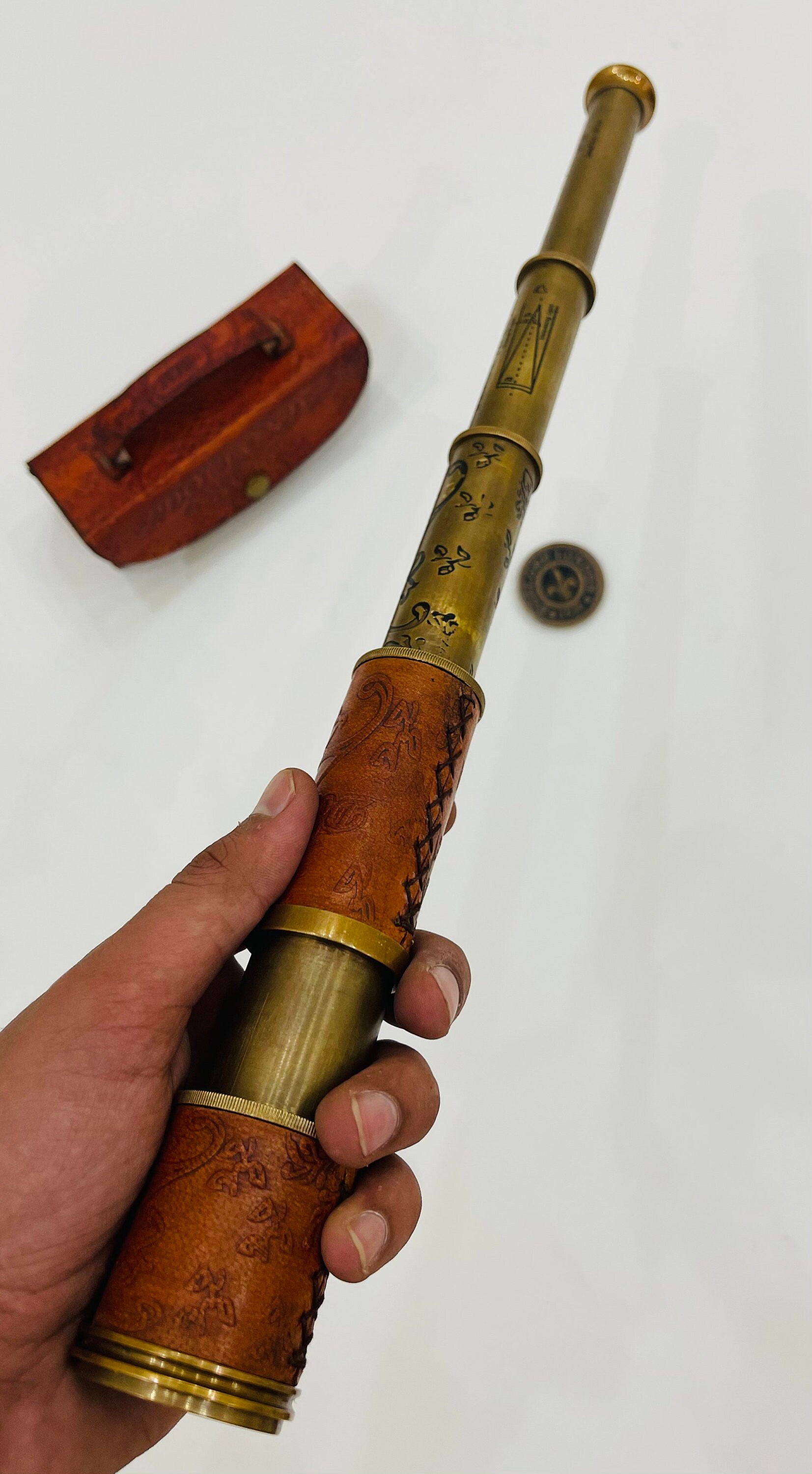 Nautical Brass Dolland London Telescope With Leather Case Etsy UK