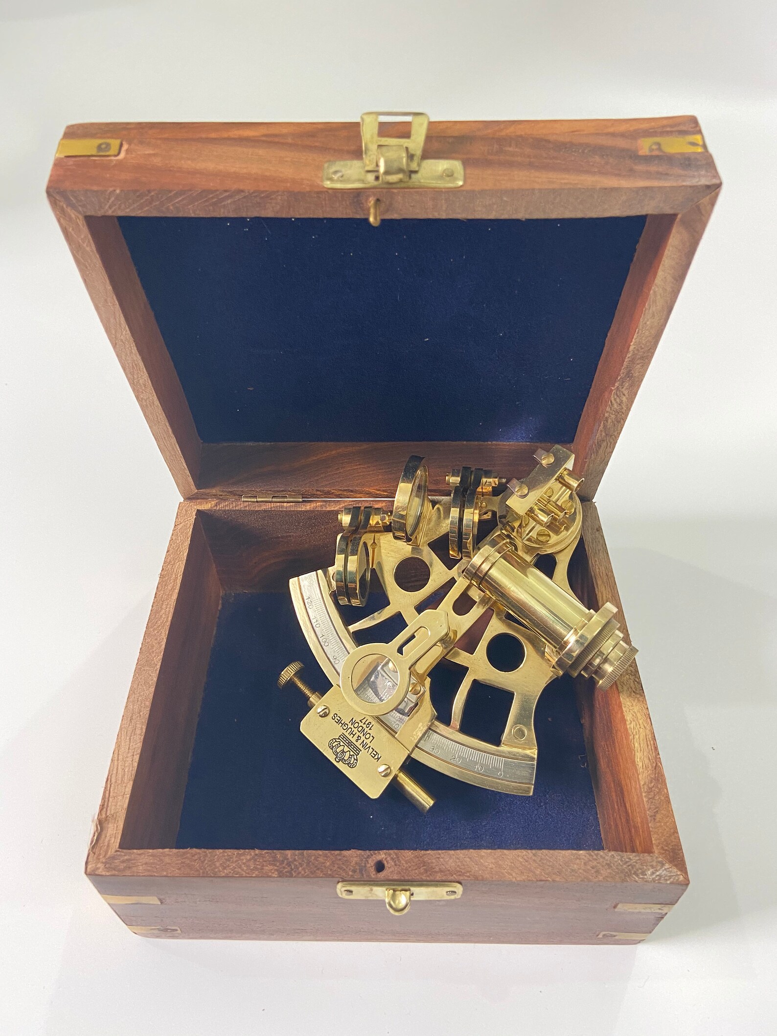 Nautical Brass Sextant With Wooden Box Navigational Sextant Real