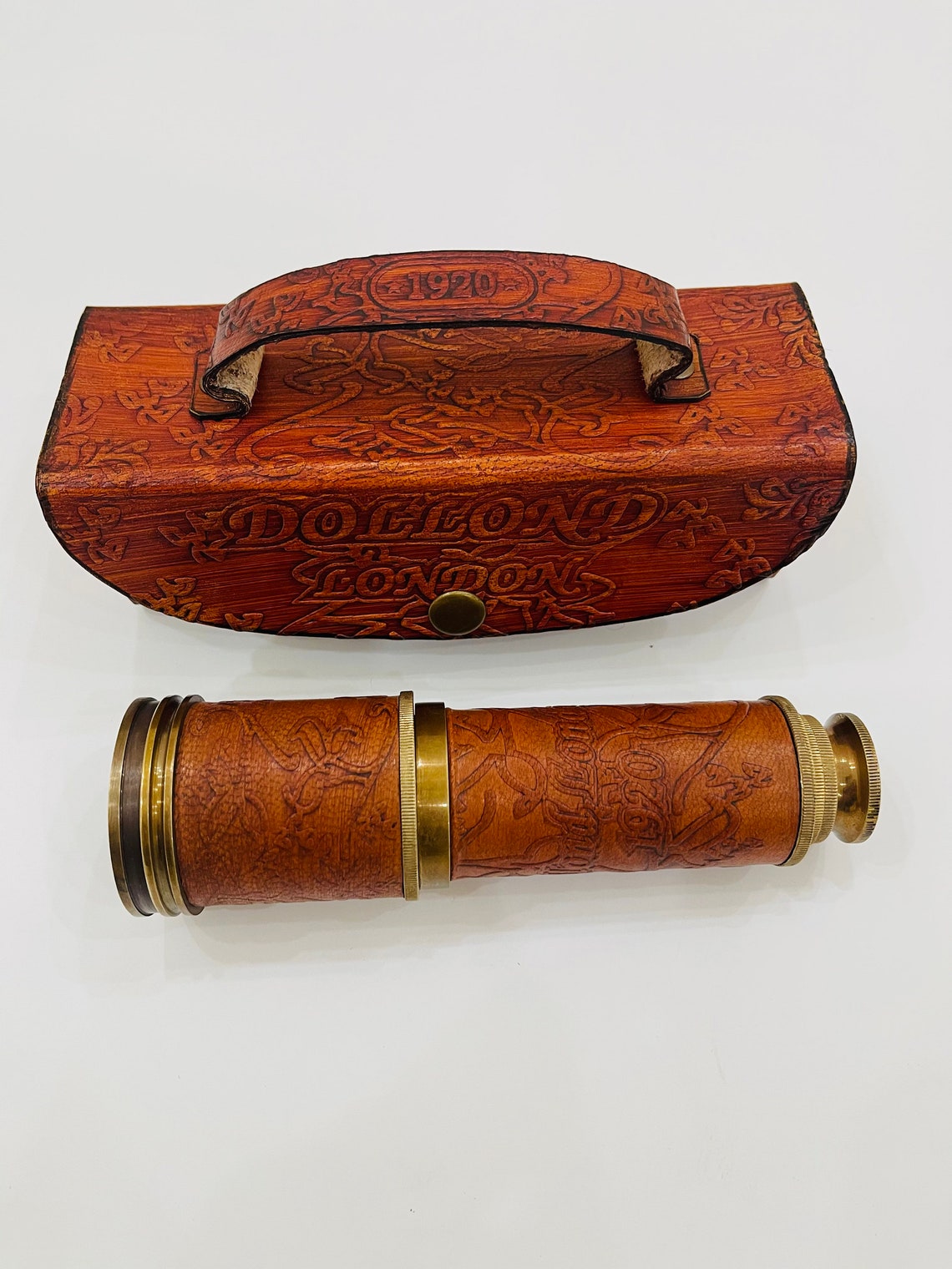 Nautical Brass Dolland London Telescope With Leather Case Etsy
