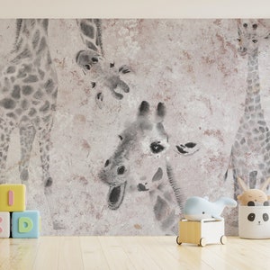 Kids Wallpaper Nursery Peel and Stick Giraffe Wall Mural Removable