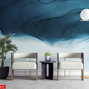 Abstract Fluid Sea Ocean Texture Luxury Background Wallpaper Self Adhesive Peel & Stick Wall Mural Wall Decoration Scandinavian Removable