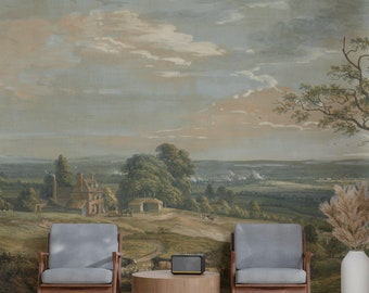 Classic Countryside Wallpaper Mural A Distant View of Maidstone Scenic Wall Decor