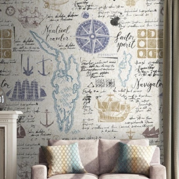 Nautical Wallpaper - Etsy