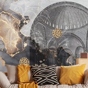 Abstract Paint Pattern Wallpaper Old Architectural Structureon Wall Decor Removable