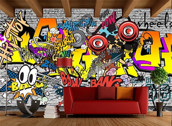 Street Art Graffiti Vivid Colors Wallpaper Self Adhesive Peel Etsy