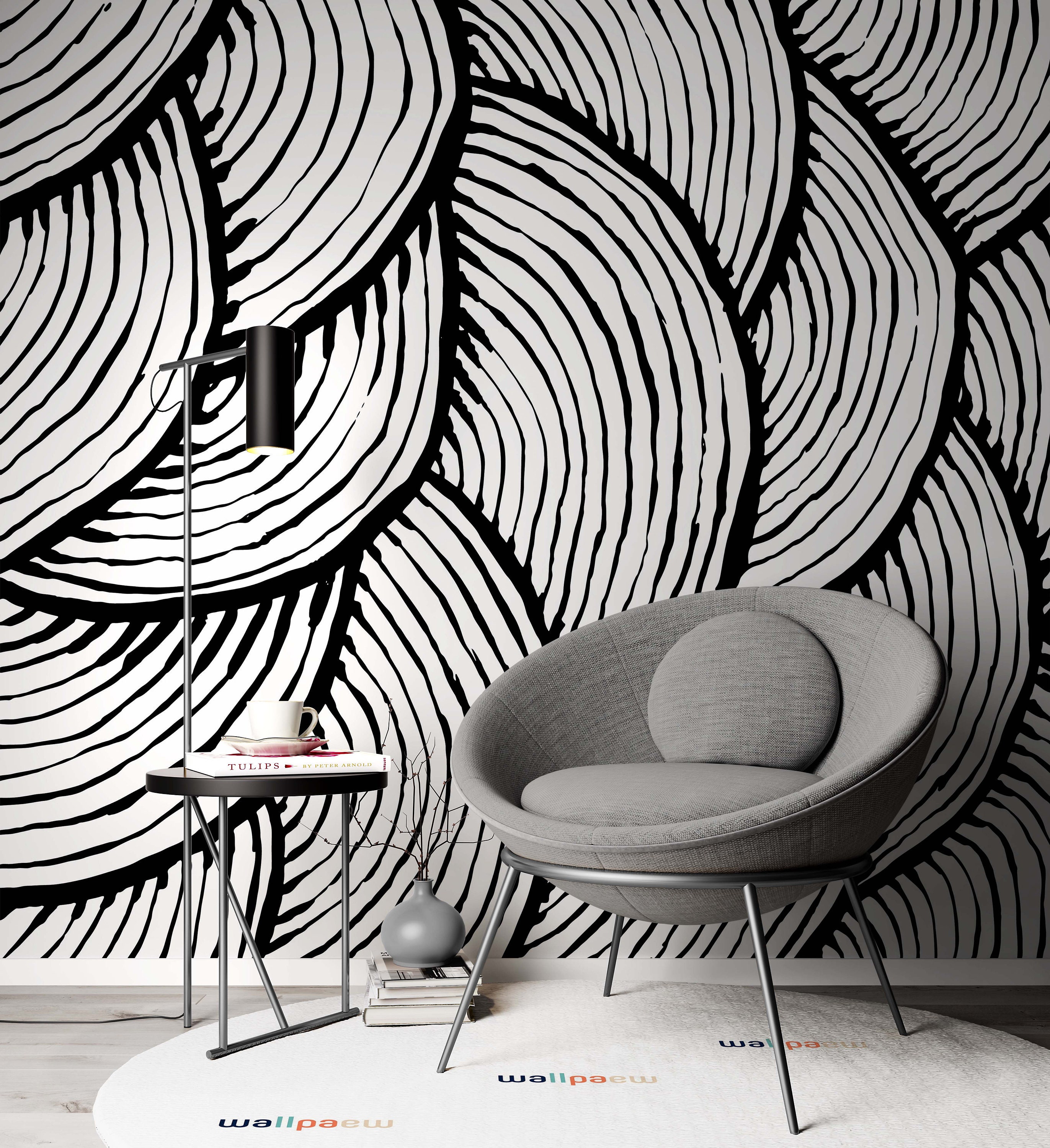 Brush Stroke Pattern Black and White Watercolor Abstract - Etsy