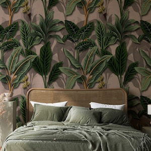 Tropical Palm Trees Wallpaper Vintage Style Removable