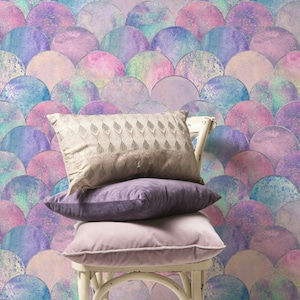 Multicolor Half Circle Abstract Geometric Shapes Background Wallpaper Self Adhesive Peel and Stick Wall Murals Wall Decoration Removable