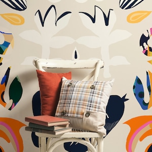 Colorful Ethnic Design Wallpaper | Contemporary Peel and Stick Wall Mural | Visual Art Wall Decor