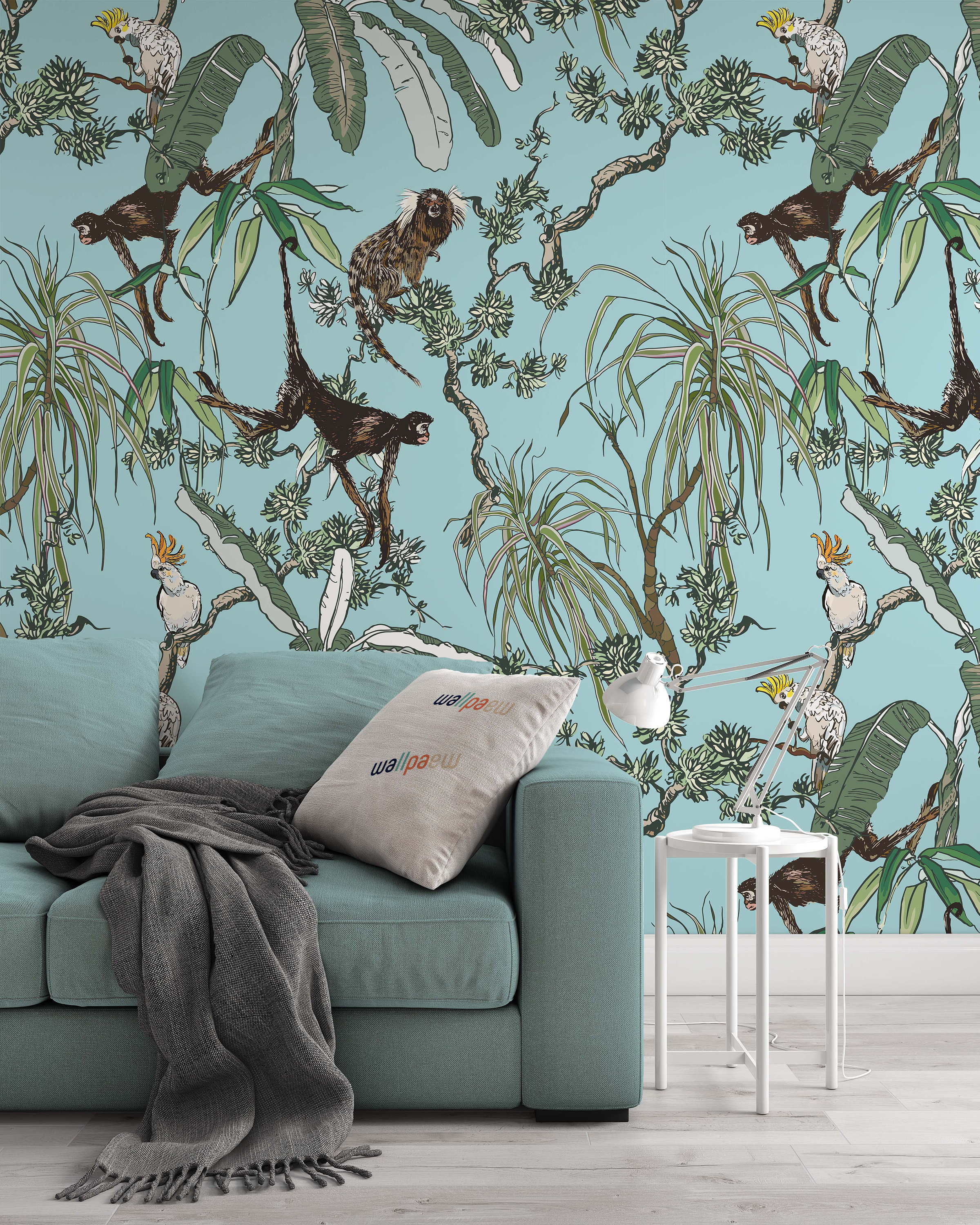 Monkey on Flower Tree Pattern Decal Mural Wall Sticker Art Ornament Monkey on Flower Tree Pattern Decal Mural Wall Sticker Art Ornament
