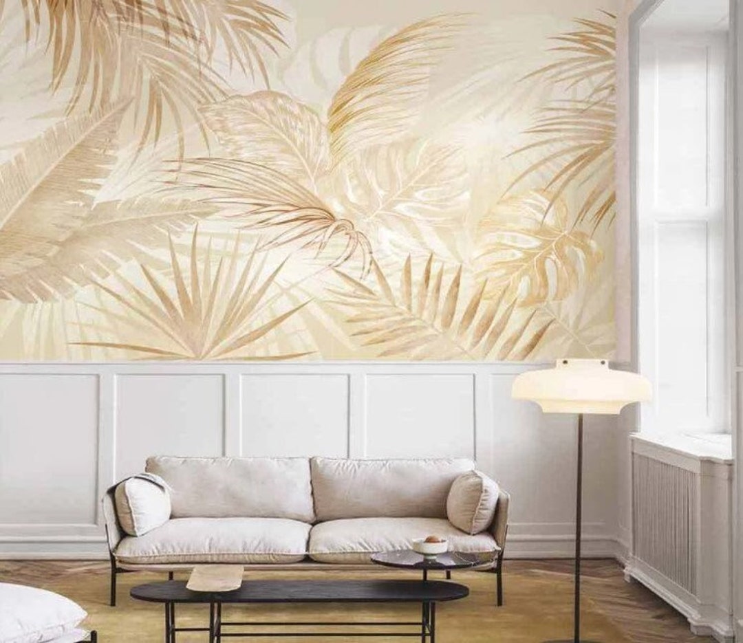 Big Autumn Tree Leaves Abstract Design Floral Wallpaper Self Adhesive ...