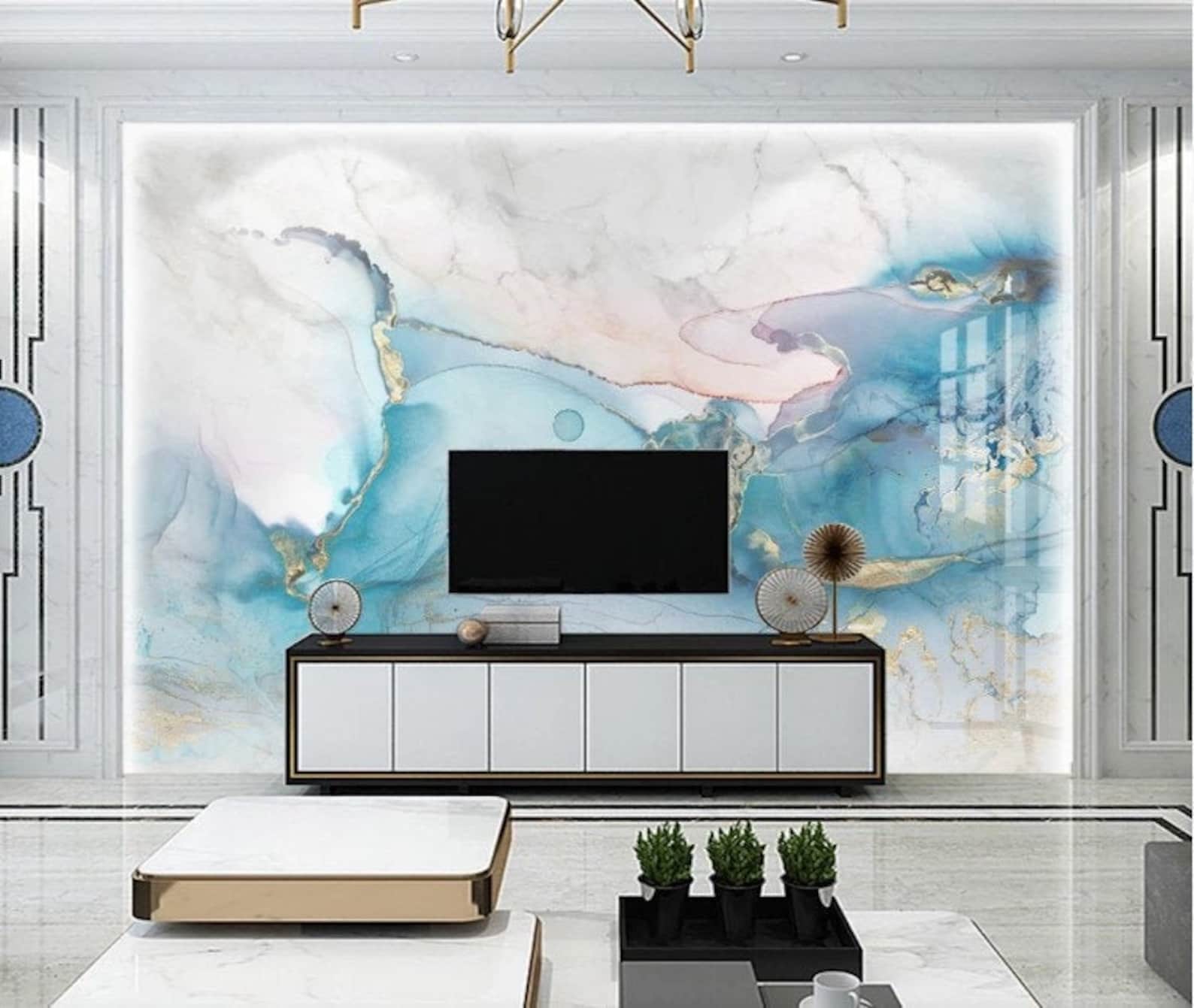 Abstract Ocean Texture Wallpaper Self Adhesive Peel and Stick Wall ...