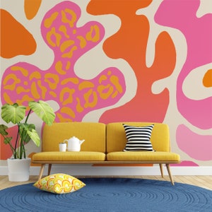 Colorful Organic Shapes Creative Art Peel and Stick Wall Mural Kids Room Wall Decor