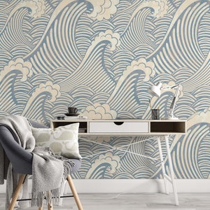 Abstract High Wawes Background Wallpaper Self Adhesive Peel and Stick Wall Murals Wall Decoration Minimalistic Scandinavian Removable