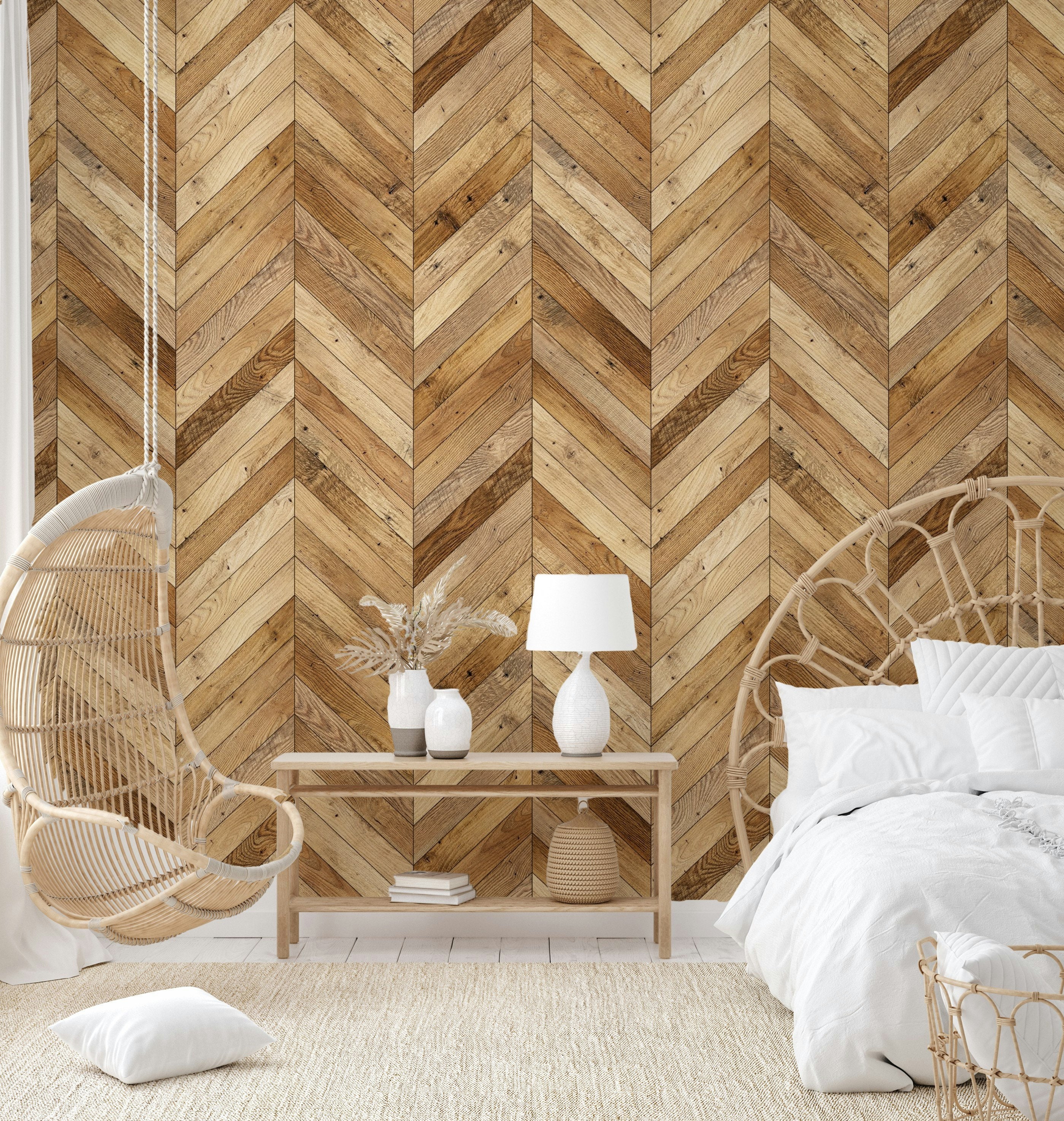 Mural de pared con diseño de madera en chevrón, estilo escandinavo - Etsy  México, image size:2799x2950