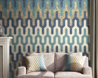 Geometric Shapes Wallpaper  Old Style Designs Peel and Stick Wall Mural Room  Wall Decor