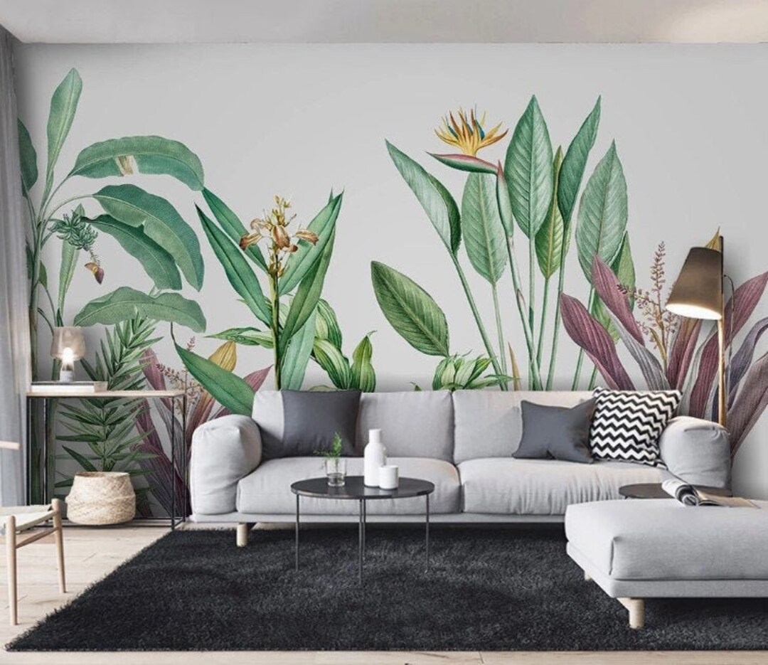 Tropical Wallpaper Botanical Peel and Stick Exotic Wall Mural Removable ...
