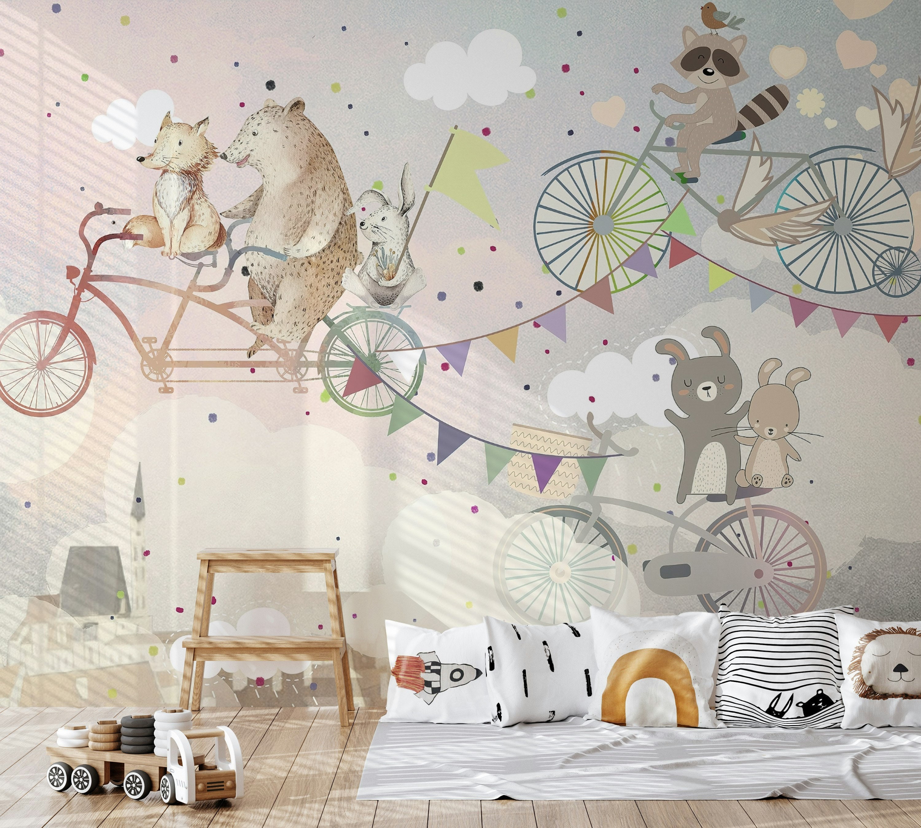 Playroom Wallpaper Kids Peel and Stick Nursery Wall Mural Removable - Etsy