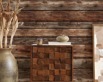 Rustikale Holz Tapete Braun Schälen und aufkleben Kabine Wandbild