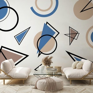 Triangular Patterns Wallpaper Circular Effects Removable