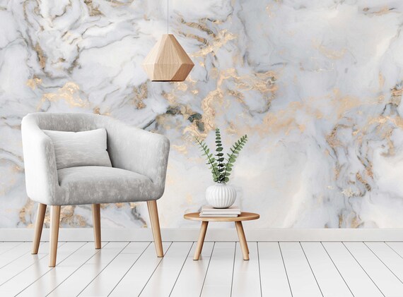 Marble Texture Gray Golden Look 