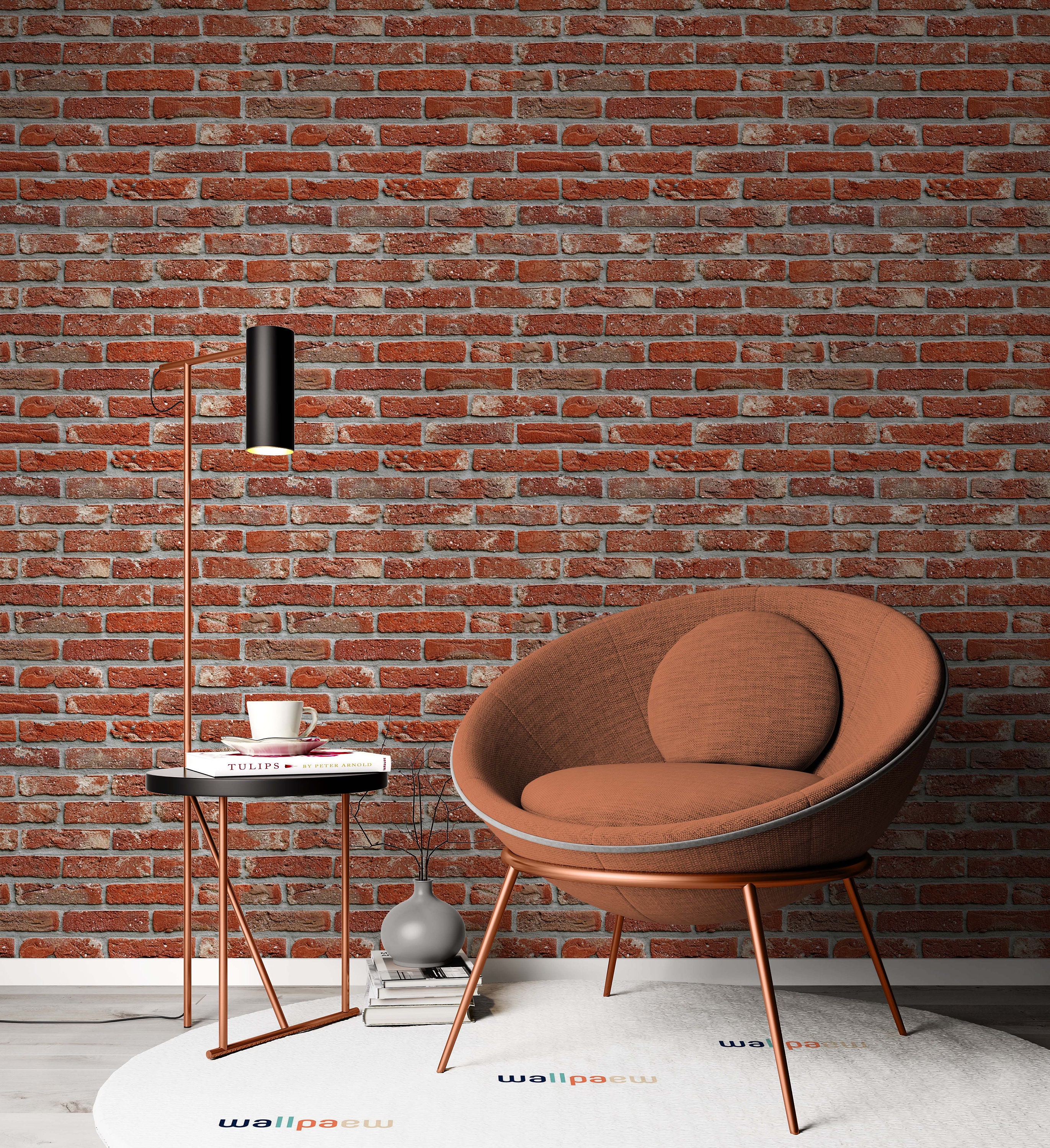 Red Brick Wall Wallpaper Self Adhesive Peel and Stick Wall Mural Wall ...