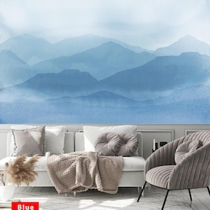Abstract Misty Forest Natural Nature Background Wallpaper Self Adhesive Peel & Stick Wall Decoration Scandinavian Removable Mural Art