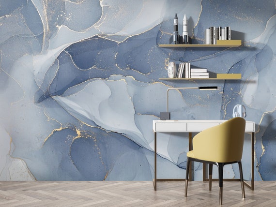 Abstract Mixing Acrylic Paints Marble Texture Wallpaper | Peel and Stick Self Adhesive Mural | Removable Ink Wall Decoration