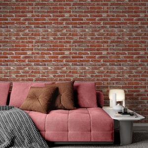 Red Brick Wall Wallpaper Self Adhesive Peel and Stick Wall Mural Wall ...