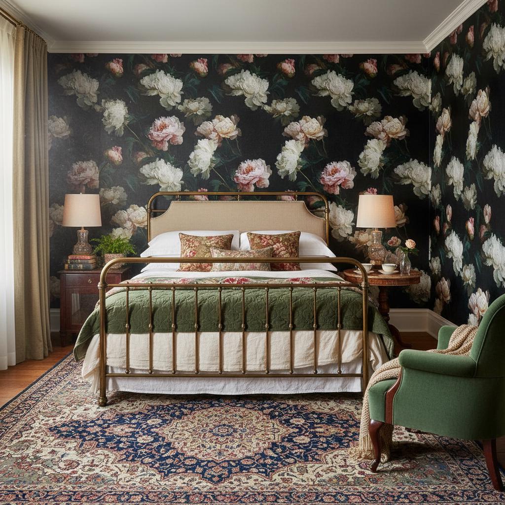 Floral Wallpaper Peonies Peel and Stick Vintage Wall Mural - Etsy