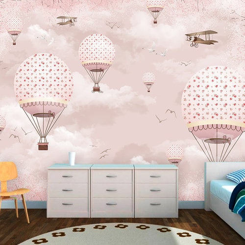 Kids Wallpaper Peel and Stick Hot Air Balloon Wall Mural - Etsy