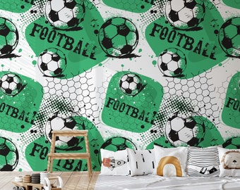 Football Wallpaper, Geometric Sport Wall Mural, Peel and Stick