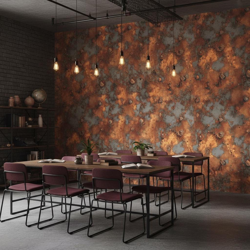 Industrial Wallpaper Textured Peel and Stick Rust Wall Mural - Etsy