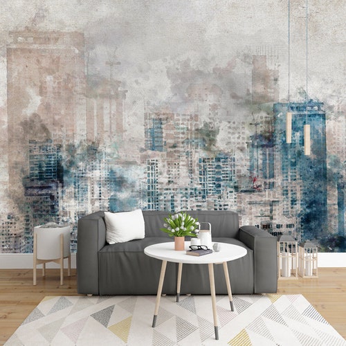 Abstract Blue Marble Adhesive Peel and Stick Wall Mural - Etsy