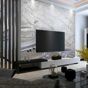 Light Bone Marble Wallpaper | Peel and Stick Wall Mural | Elegant Marble Design