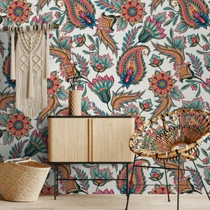 Traditionelle Oriental Paisley Muster Vintage Moderne Luxus Tapete Selbstklebend Schälen und Aufkleben Wandbilder Wanddekoration Entfernbar