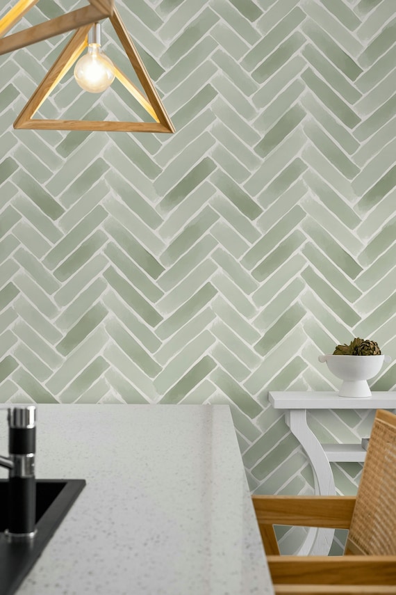 White Herringbone Peel And Stick Backsplash Tile - Thicker Design