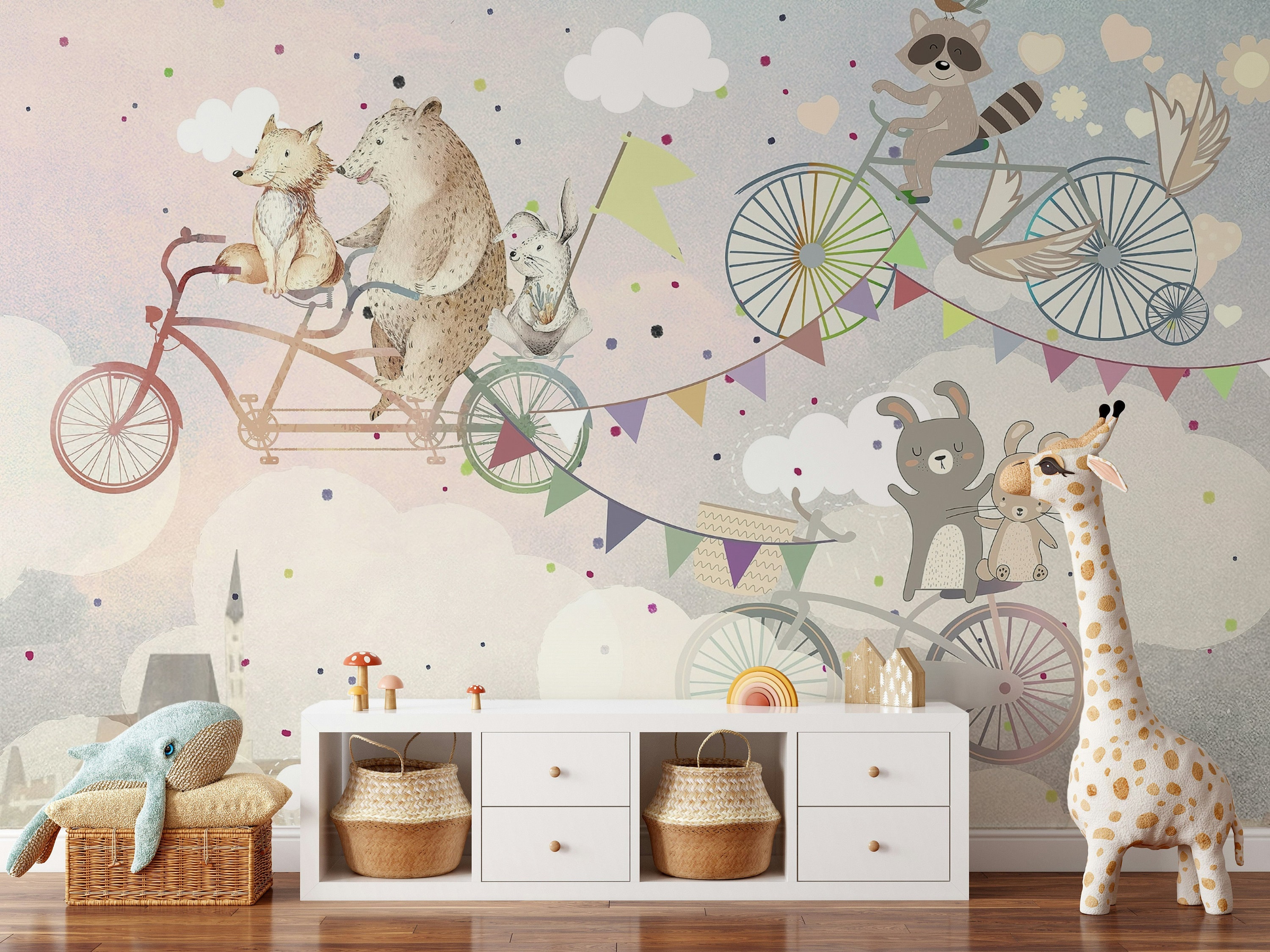 Playroom Wallpaper Kids Peel and Stick Nursery Wall Mural Removable - Etsy