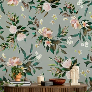 Fresh Floral Pattern Wallpaper Braided Leaves Wall Decor Removable