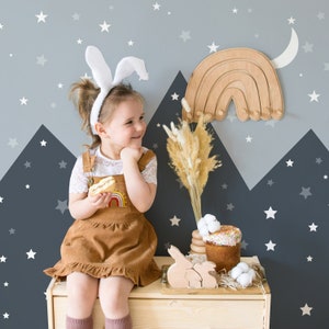 Scandinavian Wallpaper Gray Mountain Peel and Stick Wall Mural for Nursery