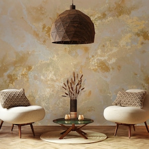 Weiß Gelb Goldener Look Abstraktes Modernes Design Hintergrundbild Selbstklebendes Schälen und Stick Wandbild Wanddekoration Entfernbar