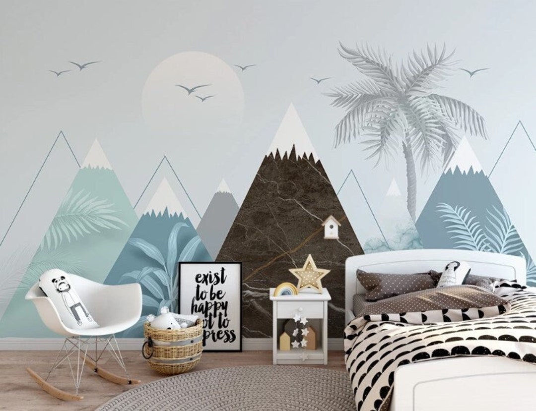 Mountain Wallpaper Peel and Stick Nursery Wall Mural Removable - Etsy