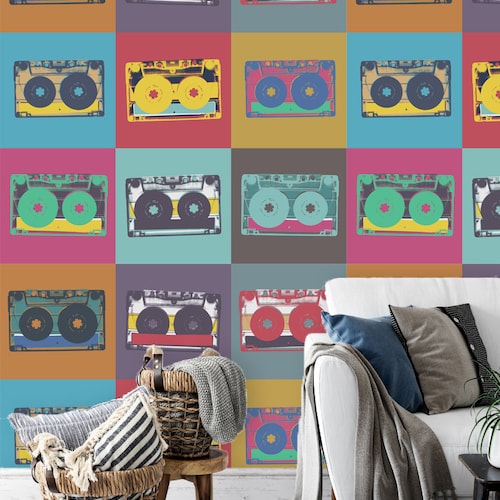 Cartoon Music Wallpaper Self Adhesive Peel and Stick Wall Etsy