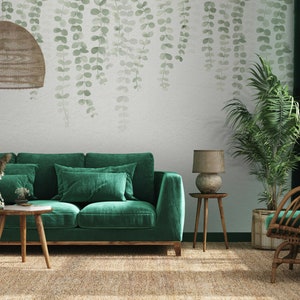 Green Ivy Plants Luxury Background Wallpaper Self Adhesive Peel and Stick Wall Mural Wall Decoration Scandinavian Removable